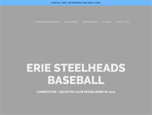 Tablet Screenshot of eriesteelheadsbaseball.org
